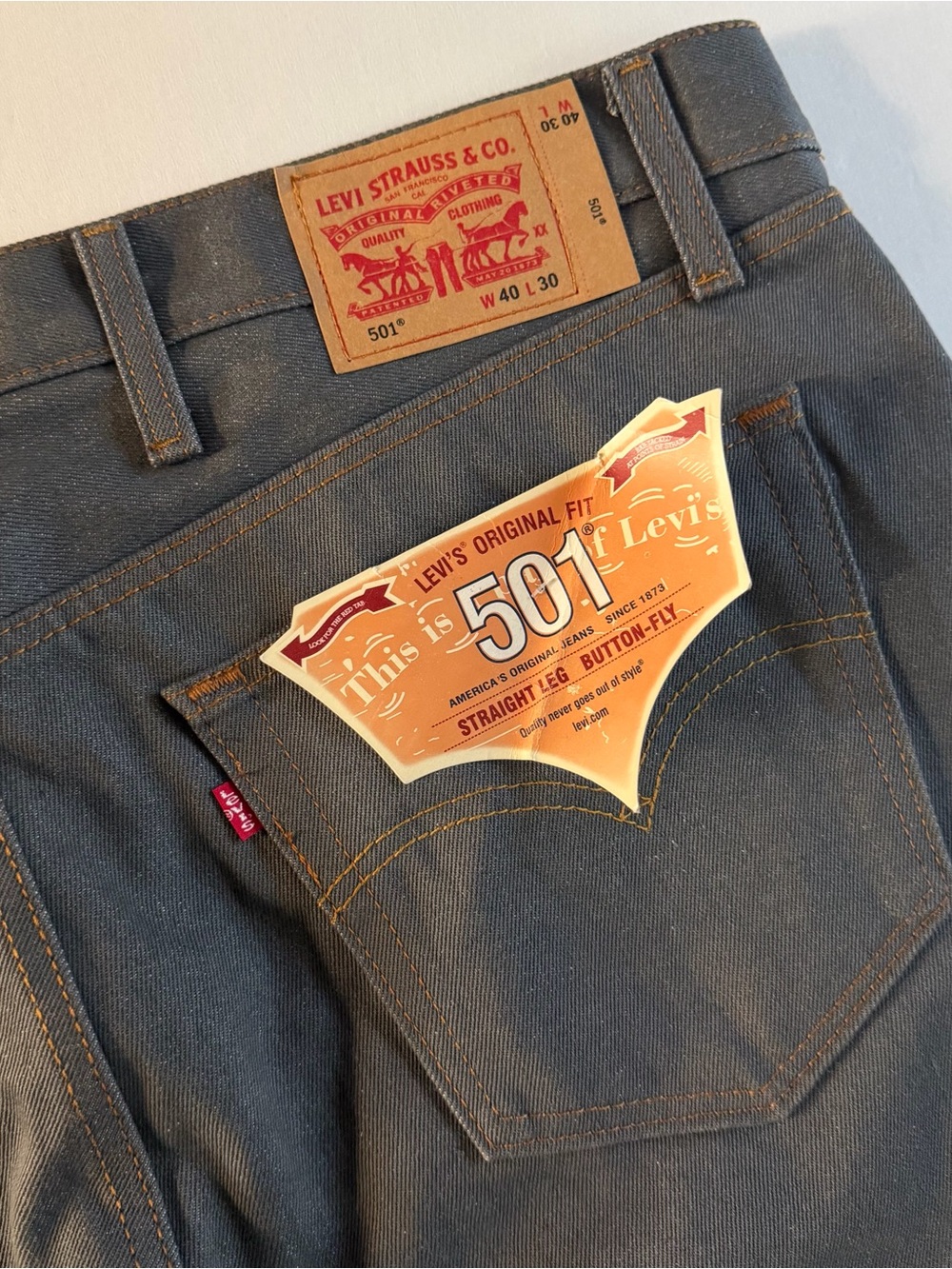 READ!!! Levis 501 Deadstock Jeans Men FITS 44x25 Straight Leg Button Fly Denim